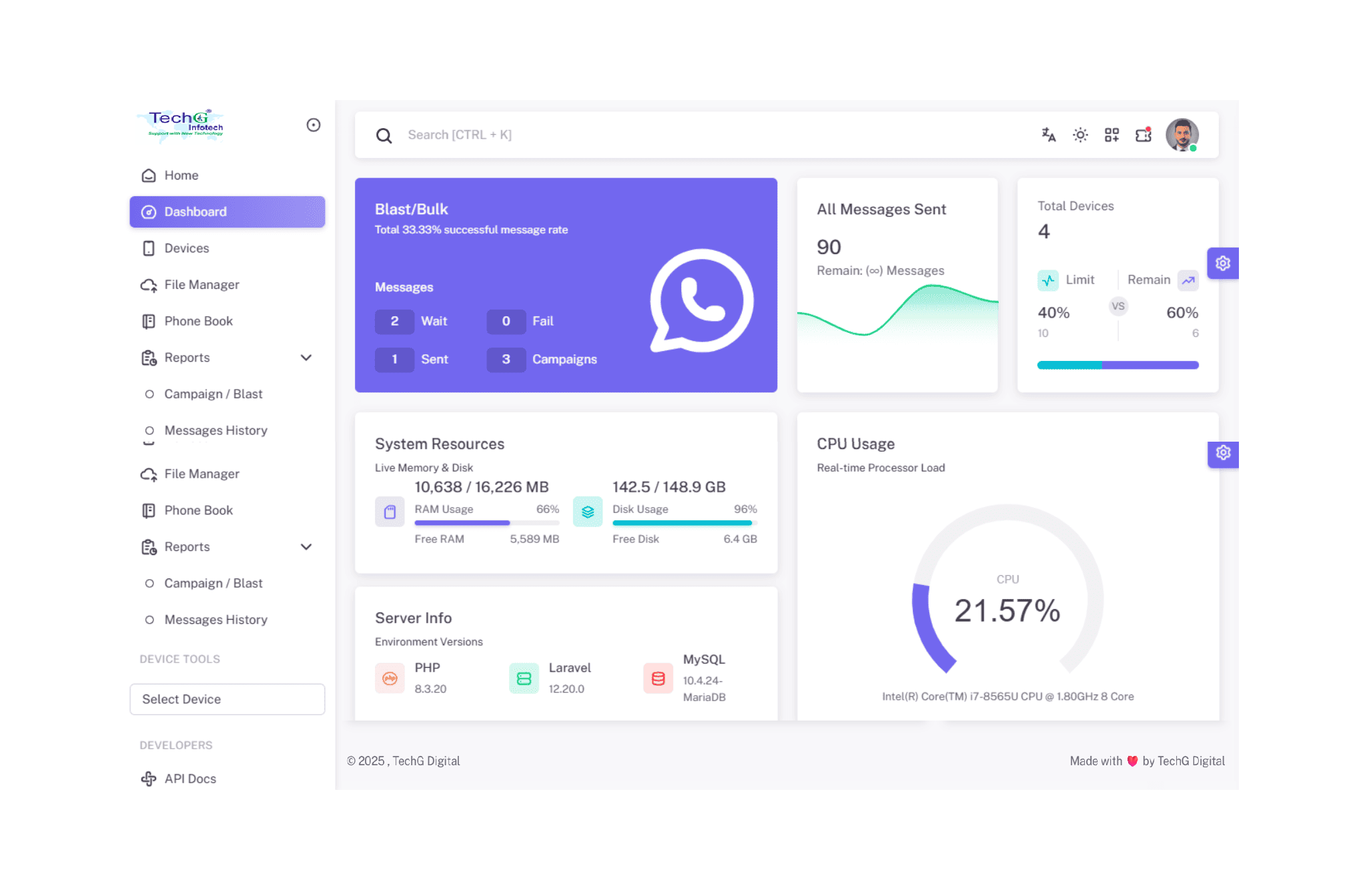hero dashboard